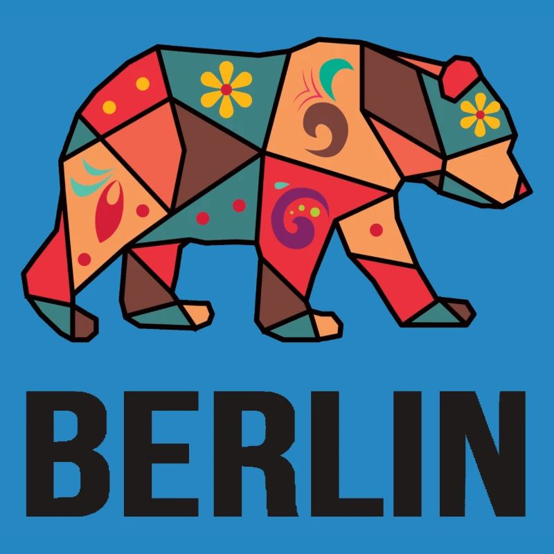 Geometric Berlin Bear Pattern - I love Berlin