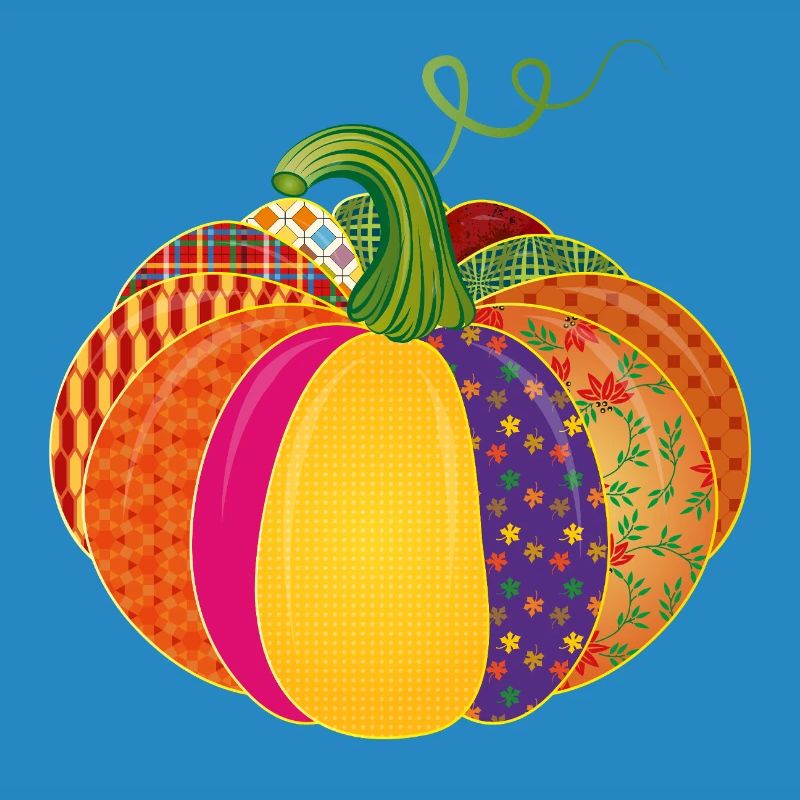 Patchwork Pumpkin – Colorful Patterned Autumn Decoration