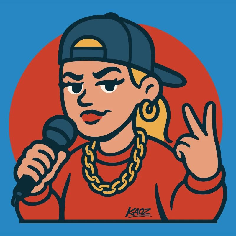 Diva du rap avec micro