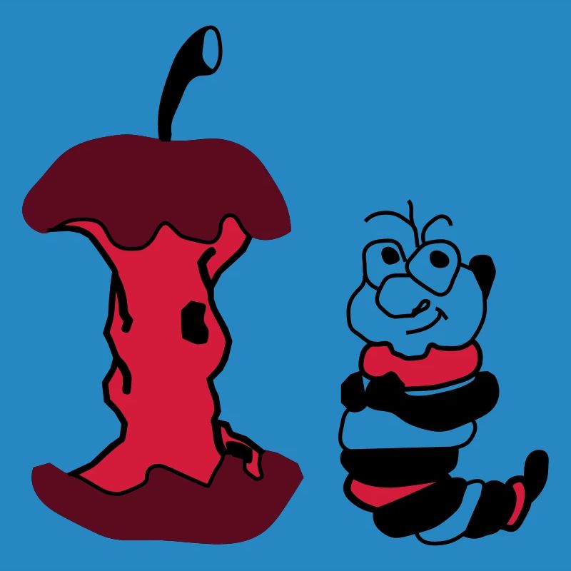 Apfel und Wurm
