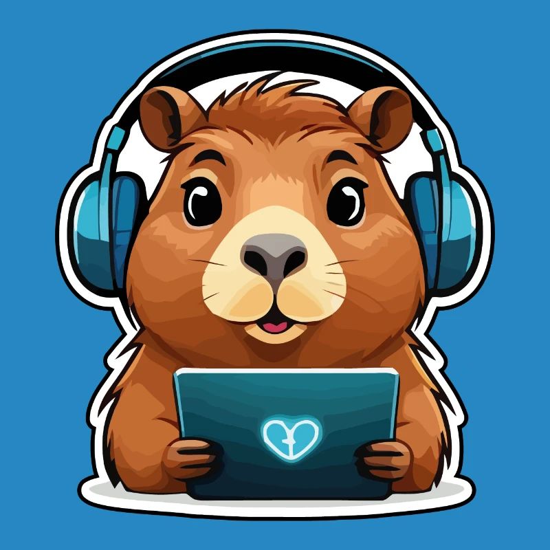 Capybara mit Computer