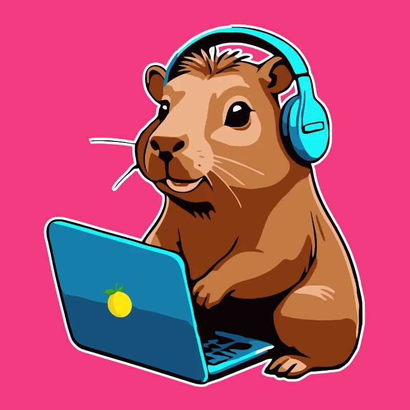 Capybara Programmeur Codeur Ordinateur