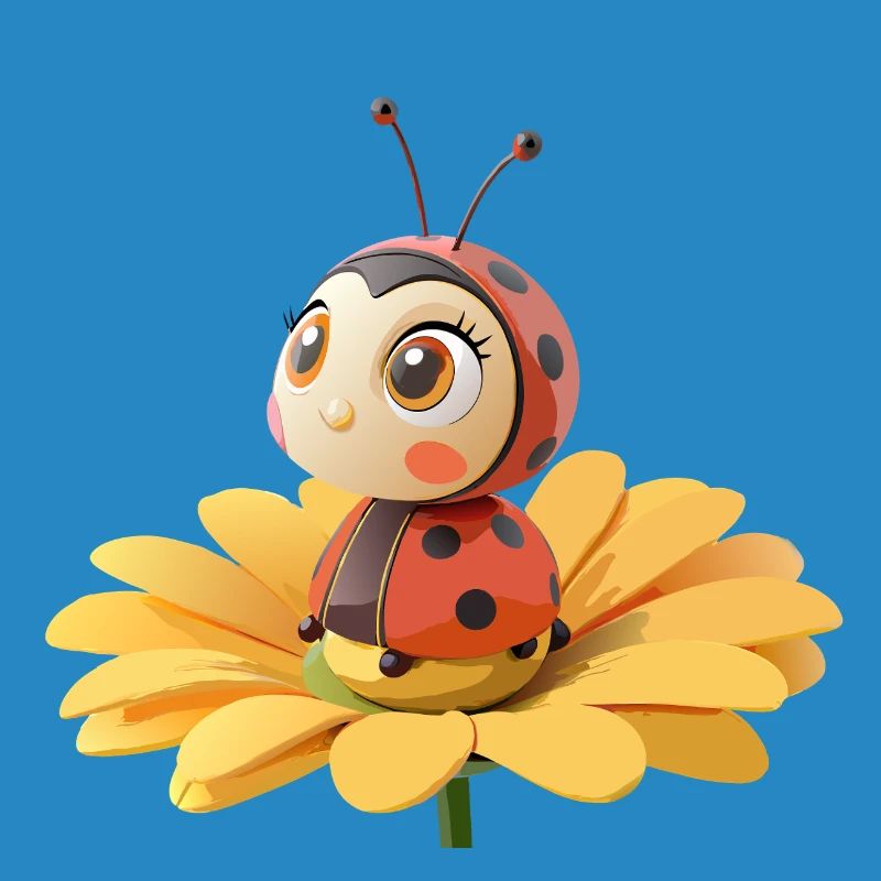 Cute ladybug on a flower