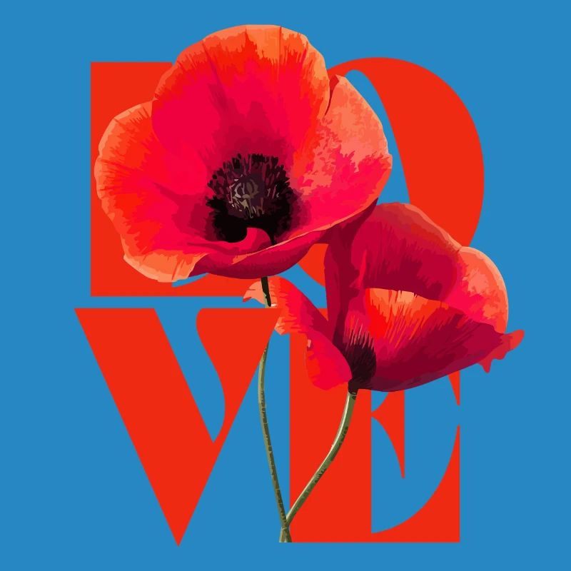 Lebendiges Mohnblumen-Kunstdesign