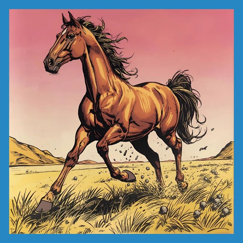 Dynamischer Wildpferd-Print