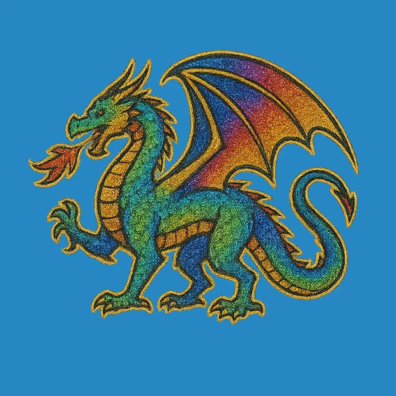 Regenbogen Drachenprint