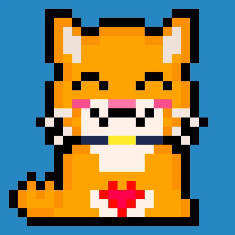 Pixelkatze mit Herz