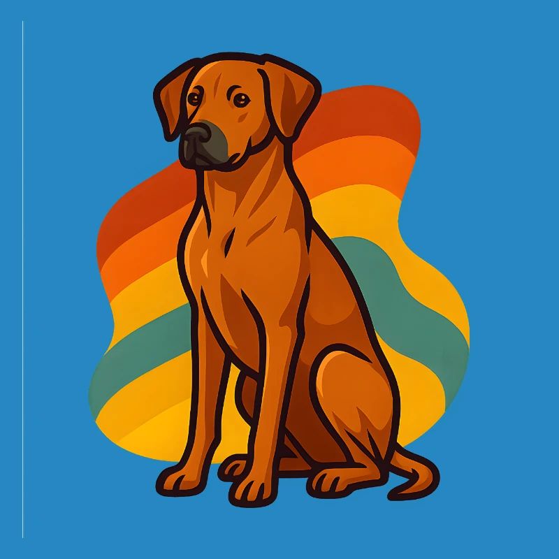 Retro Rhodesian Ridgeback Hund
