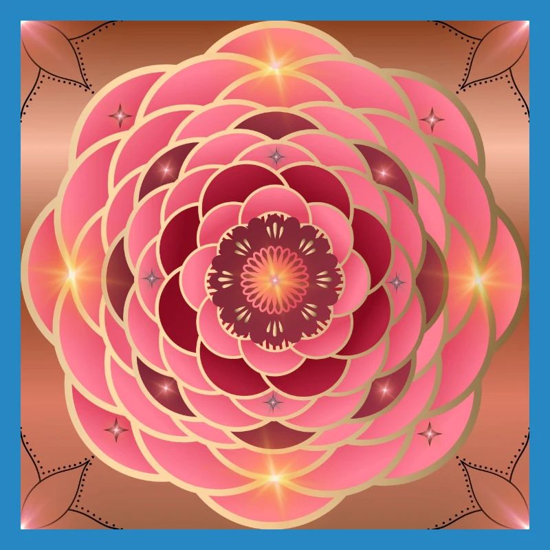 Mandalas rosé doré éclatant
