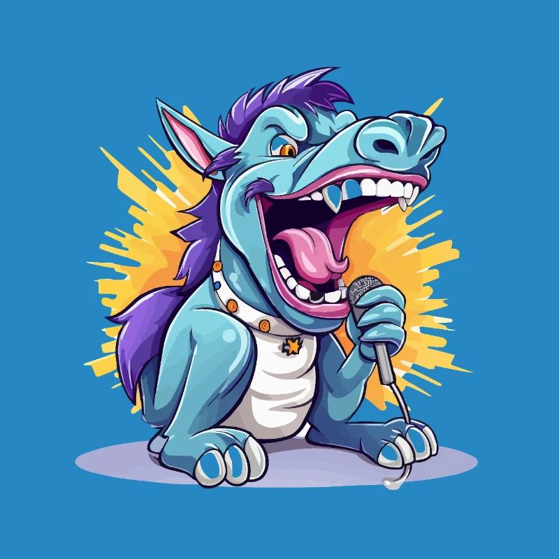 Singender Drache auf Bühne