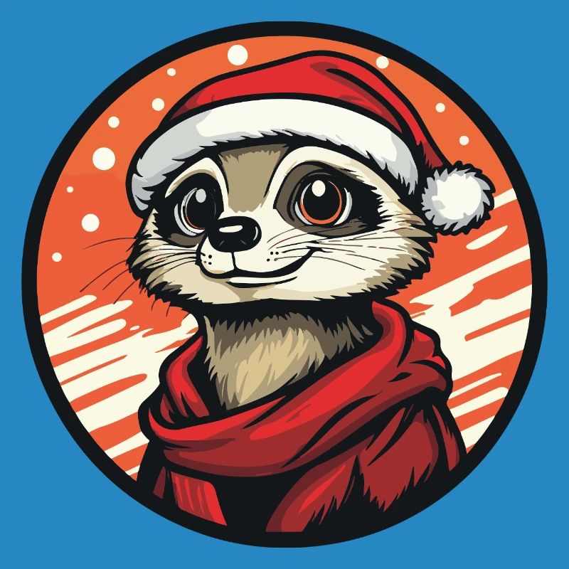 Erdmännchen  mit Santa-Hut