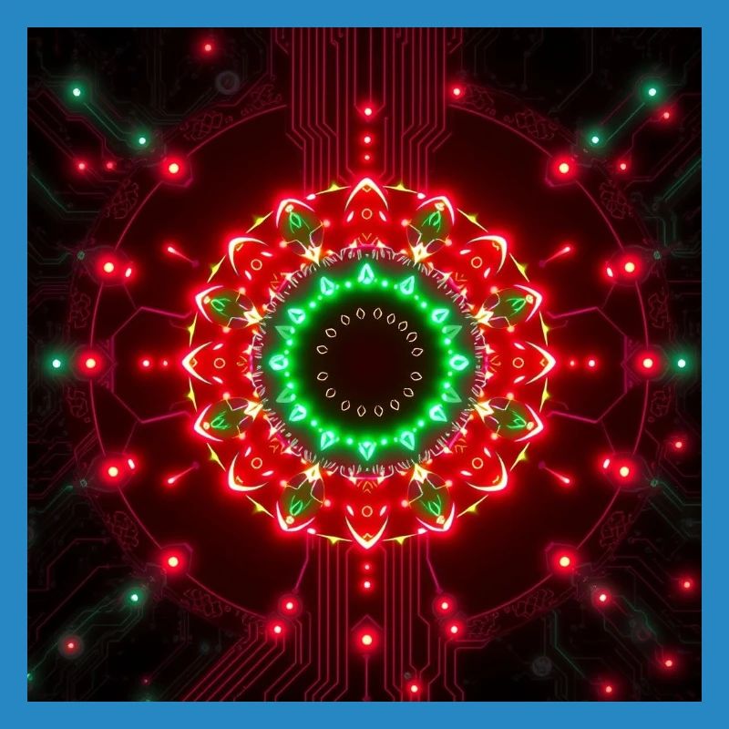 Neon Mandala Tech Zentrum
