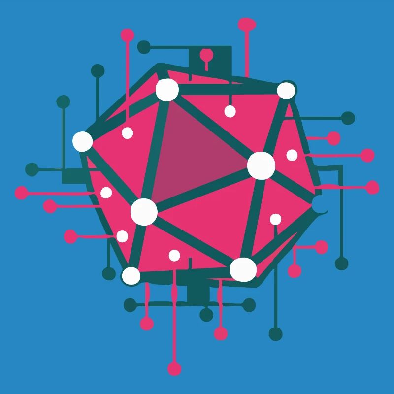 Techno-rosa geometrisches Netzwerk