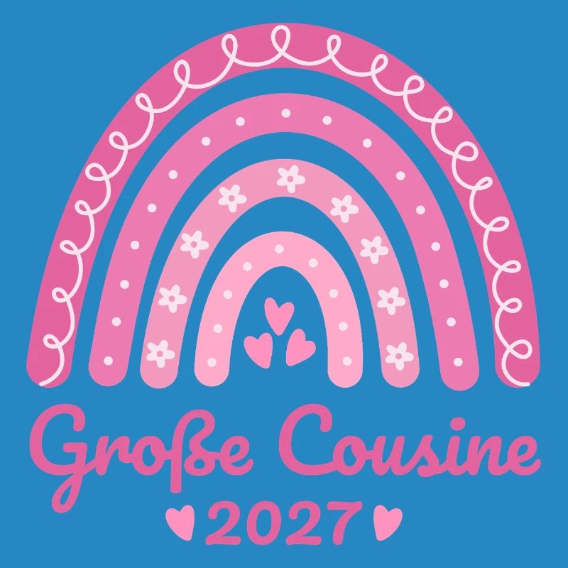 Große Cousine 2027 Boho Regenbogen rosa