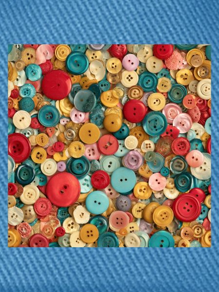 Bunte Knöpfe – Collage Couture