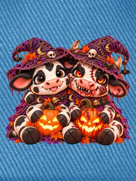 Halloween-Kuh-Umarmung (Yin Yang)