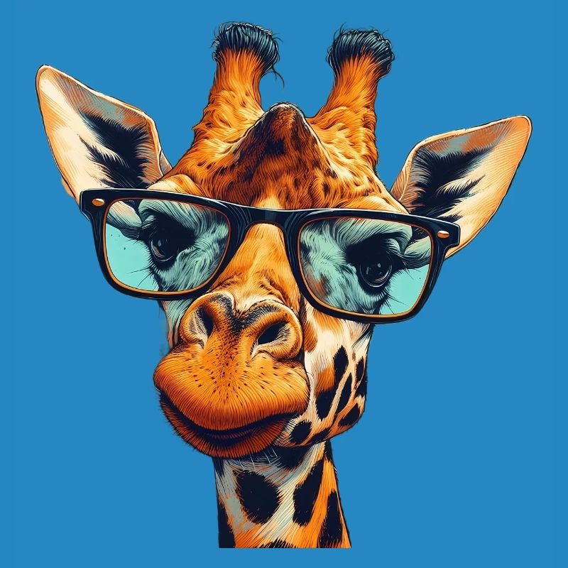 Giraffe mit Brille