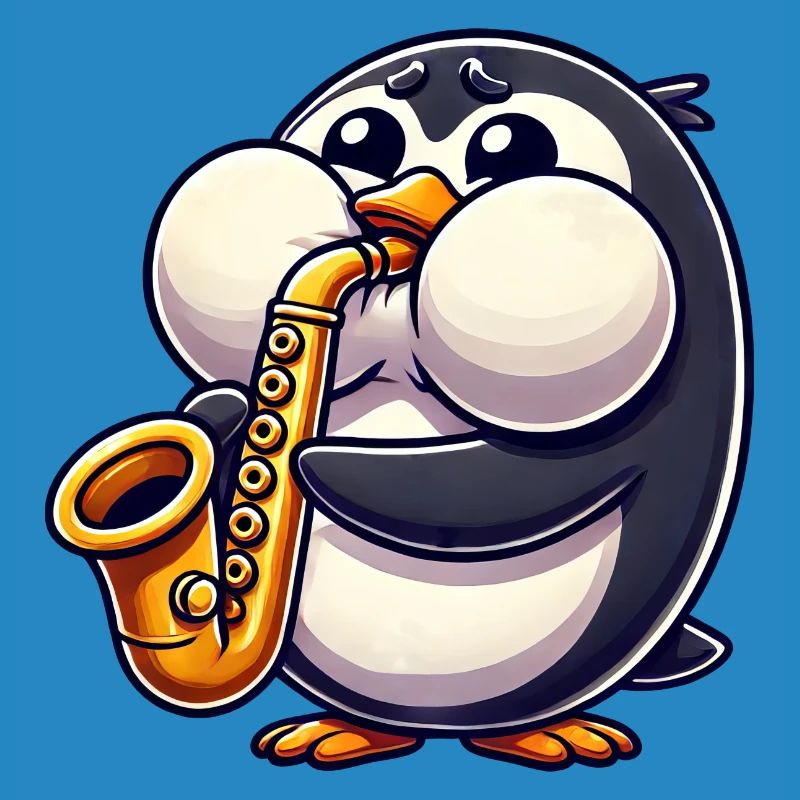 Penguin Saxophone Classical Music Thick Cheeks