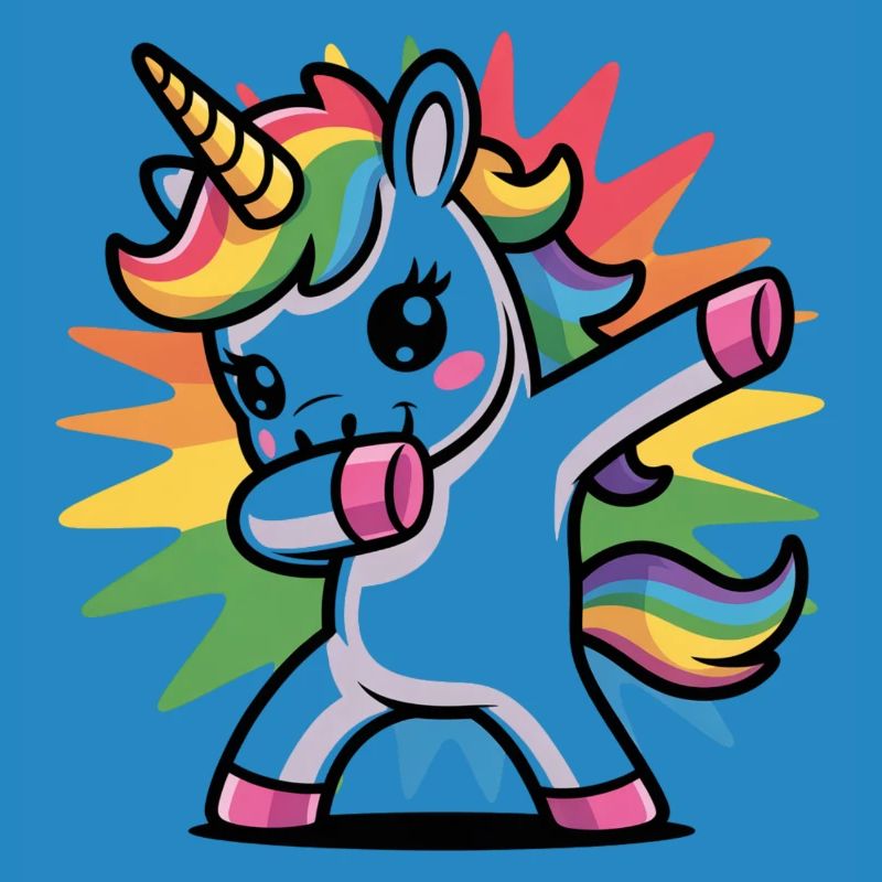 Buntes Einhorn mit Regenbogen-Mähne