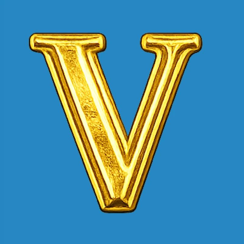 Goldenes V Monogramm - glänzend
