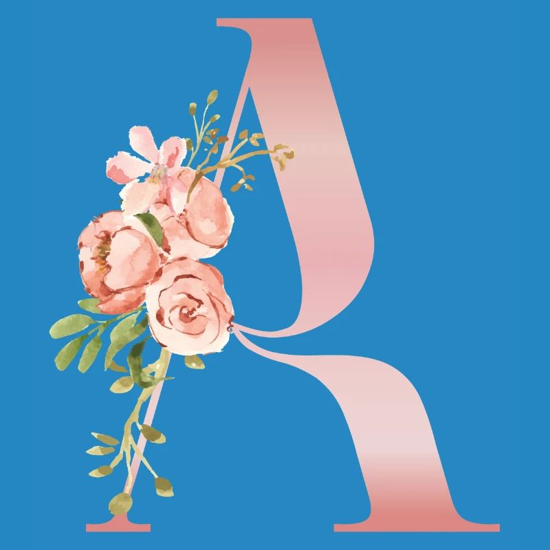 Monogramm Ein Pastellblume