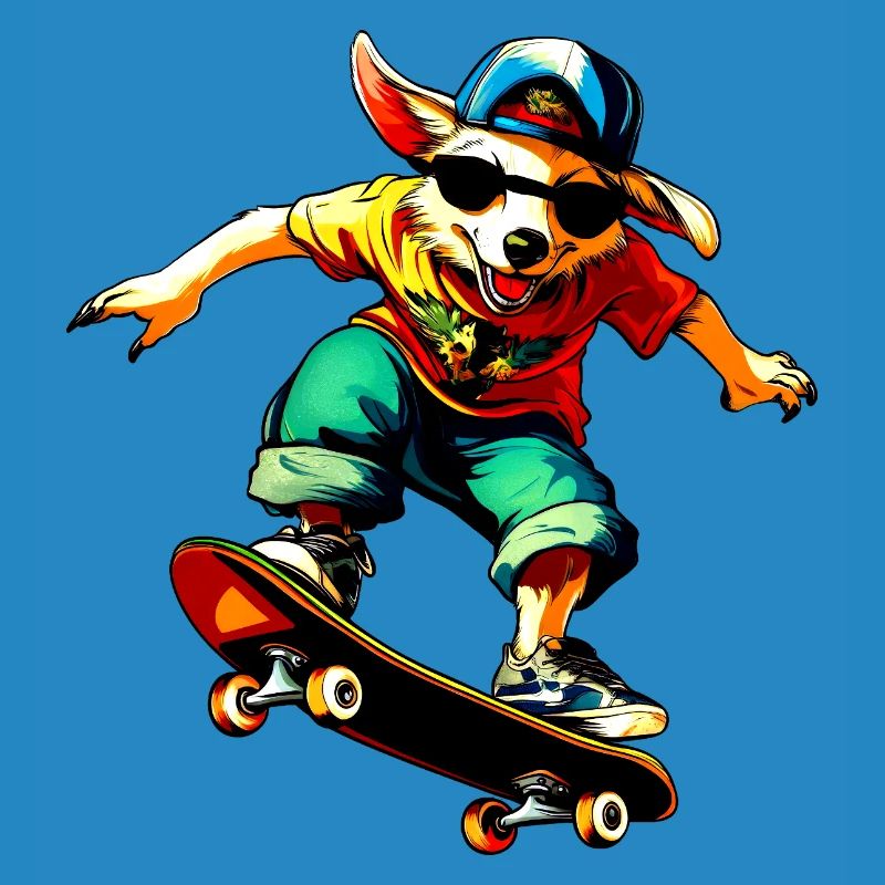 Australian Shepherd Skateboard Hund
