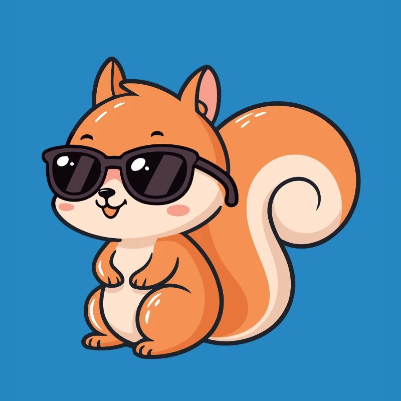 Cartoon-Eichhörnchen-Schwarzbrille