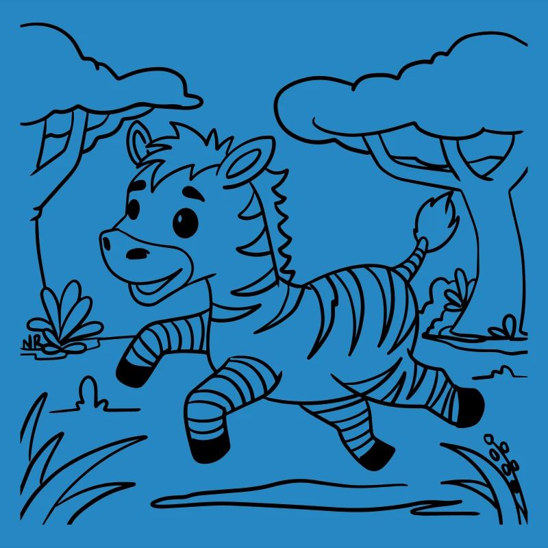 Zebra 🦓 coloring page for creative development