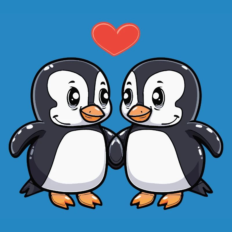 Pinguin Paar Herz