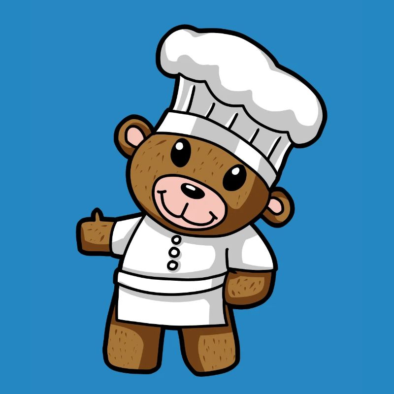 Culinary Art Teddy Chef Kitchen Drawing Comic Bear
