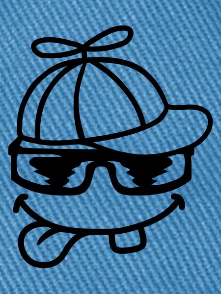 Gesicht Comic Propellermütze Windrad