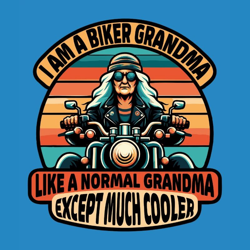 Biker-Oma mit cooler Attitüde