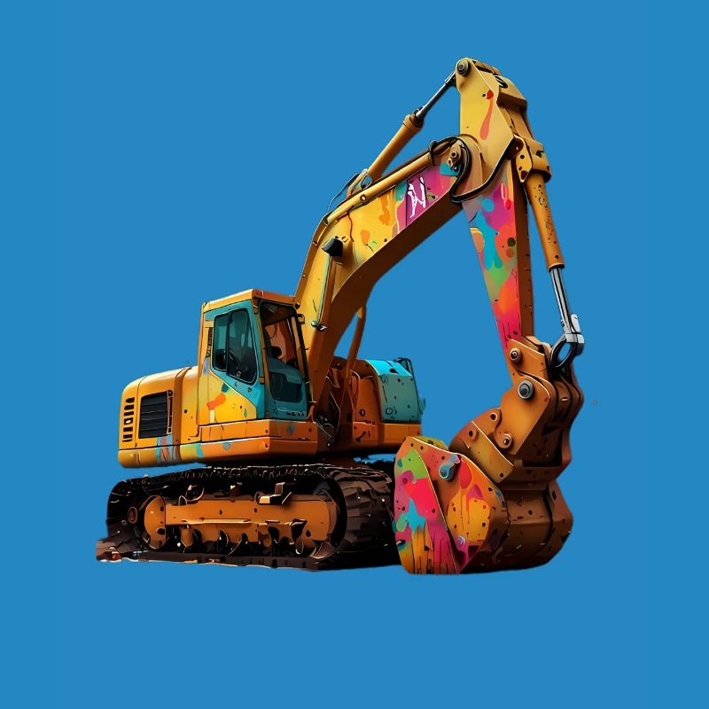 Farbexplosiver Bagger