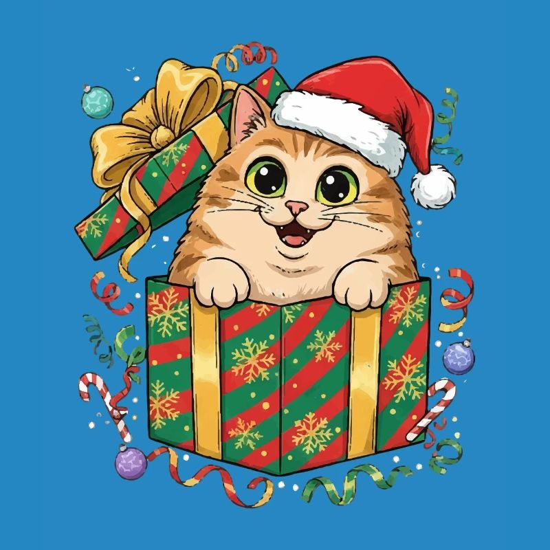 Kätzchen im Weihnachtsgeschenk