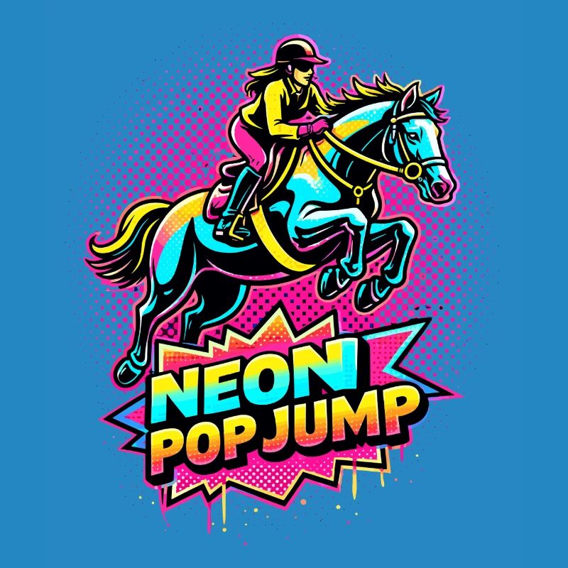 Neon Pop Jump – Reiten Springpferd