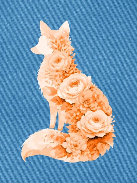Fuchs Pastell Blumen Silhouette