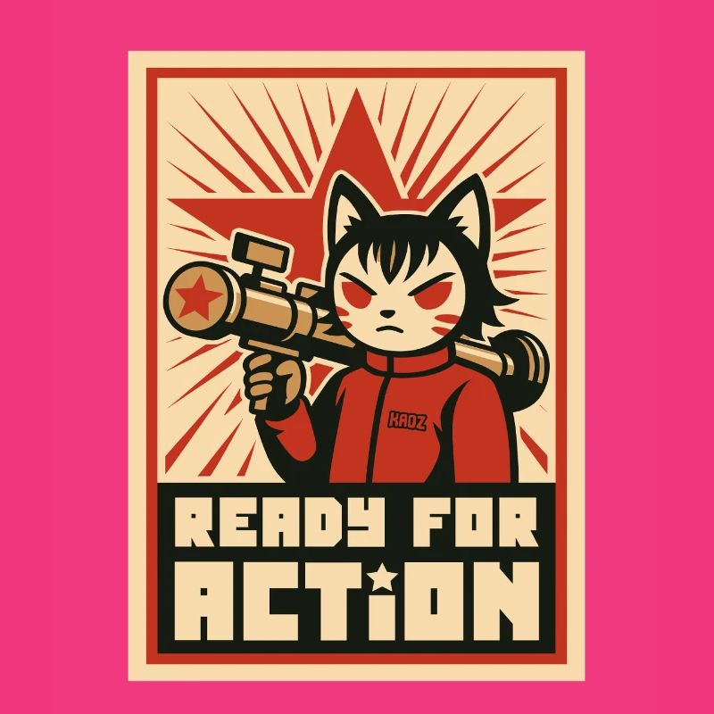 Retro Cat Commando: Bereit für den Einsatz