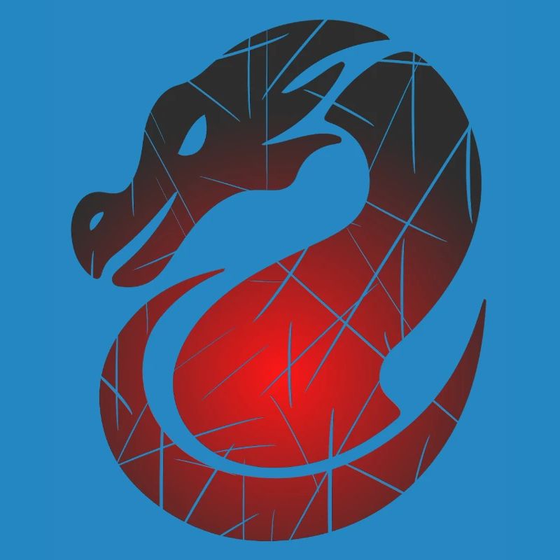 Roter Drachen mit Split-Textur