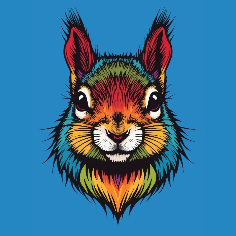 Buntes Eichhörnchen tierische Farbexplosion