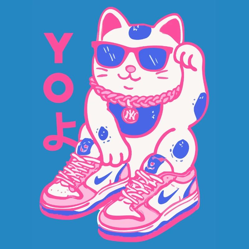 Neon Maneki Sneaker Katze