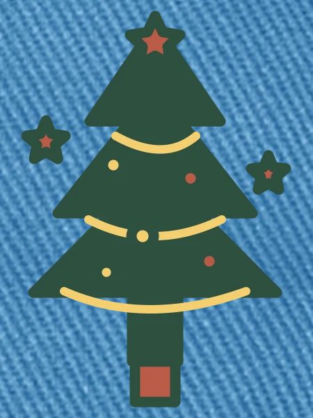 Minimaler Weihnachtsbaum mit Lichtern