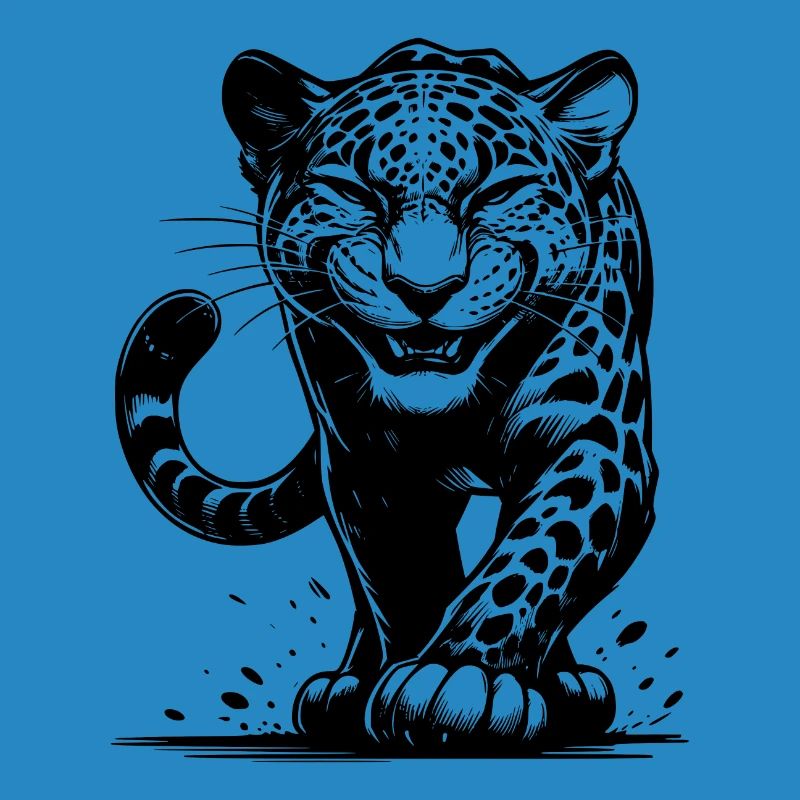 Listiger Leopard jagend mit Flecken