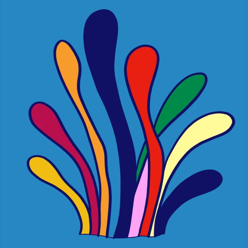 Eight linear patterns with different colors