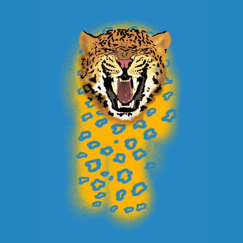 Brüllender Leopard