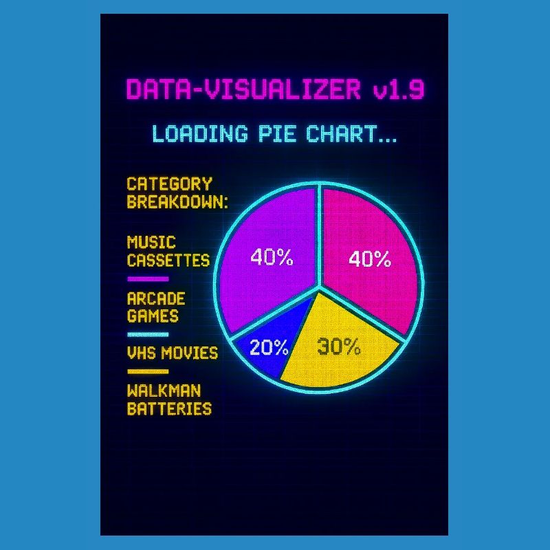 Neon Pie Chart Retro Visual