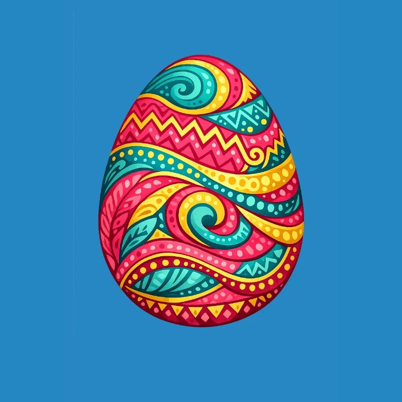 Colorful spiral Easter egg