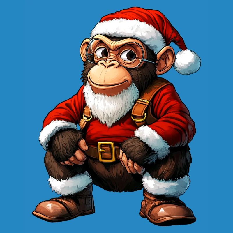 Äffchen Weihnachten / Weihnachtsmann Äffchen