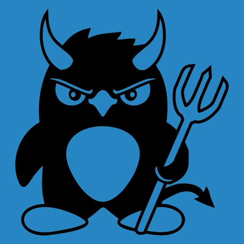 Pingouin Cornes de diable Trident Enfer Mal Satan