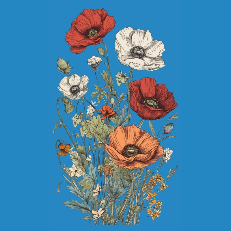 Wunderschönes Boho Mohn Herbarium Bouquet