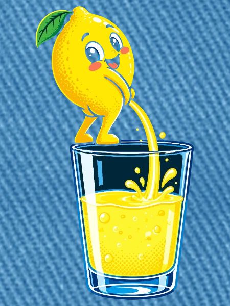 Zitronenheld Spritziges Glasbild